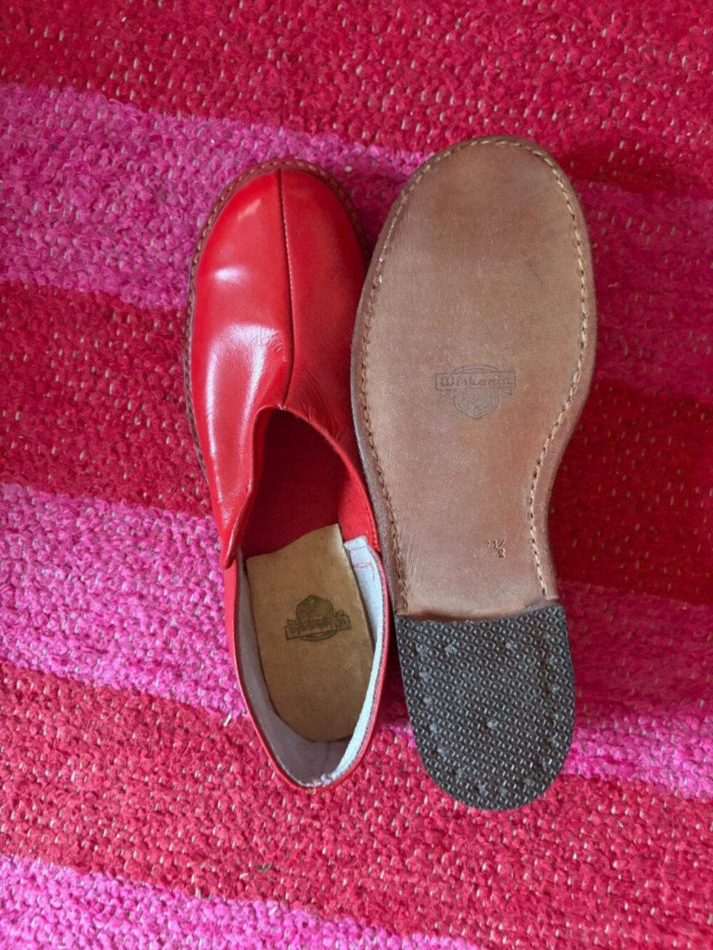 Rare Vintage Deadstock, 1940's Red Leather Shoes, Women's 40. Danish. - Picture 2 of 2